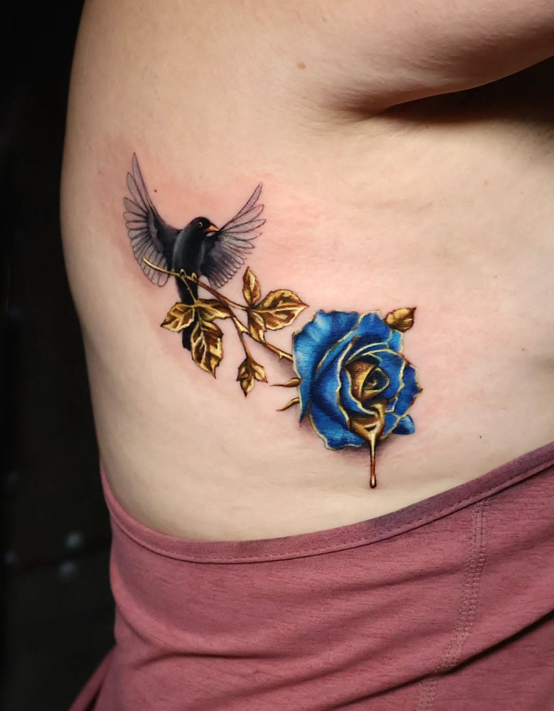 Bird and Melting Rose Floral