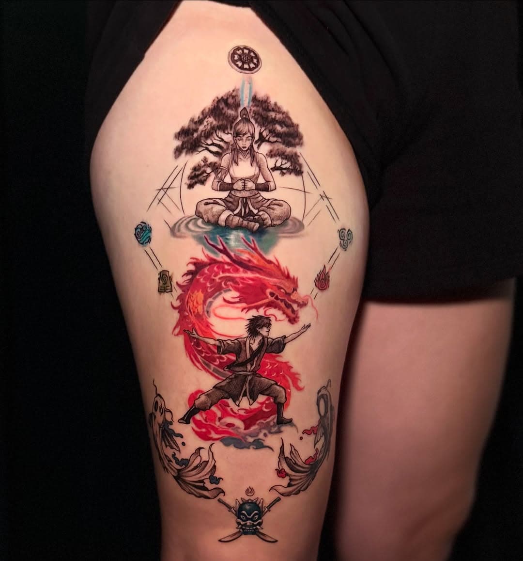 Avatar themed spiritual journey on leg