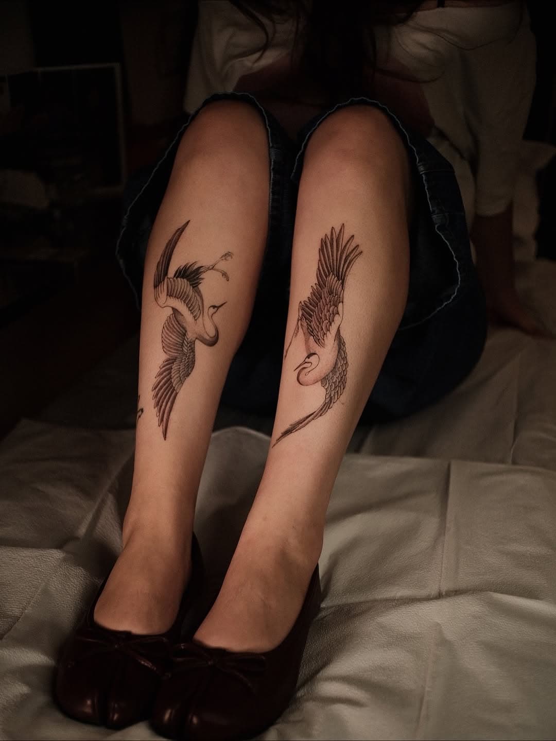 Pair of Flying Cranes