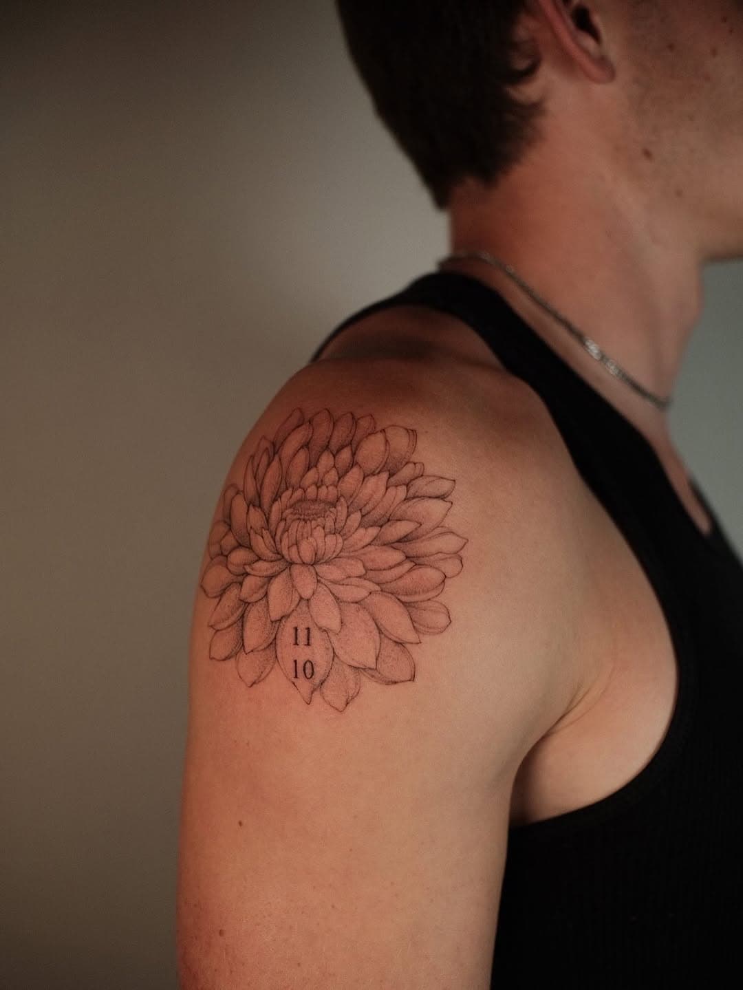 Delicate floral bloom with numbers