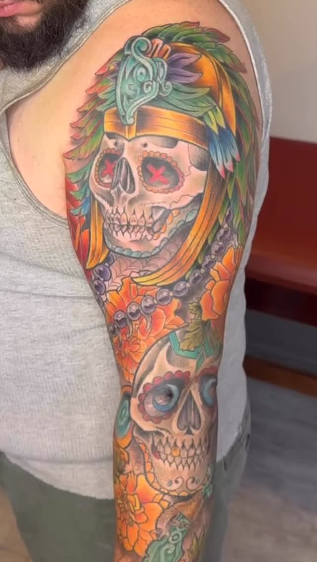 Vibrant skull arm covering