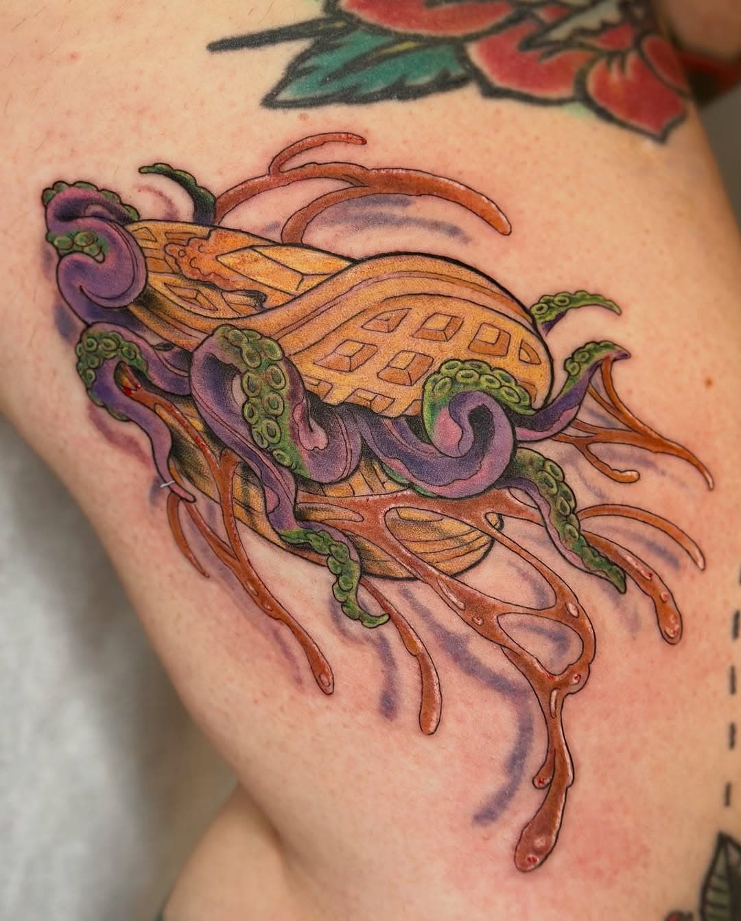 Octopus and waffle meal