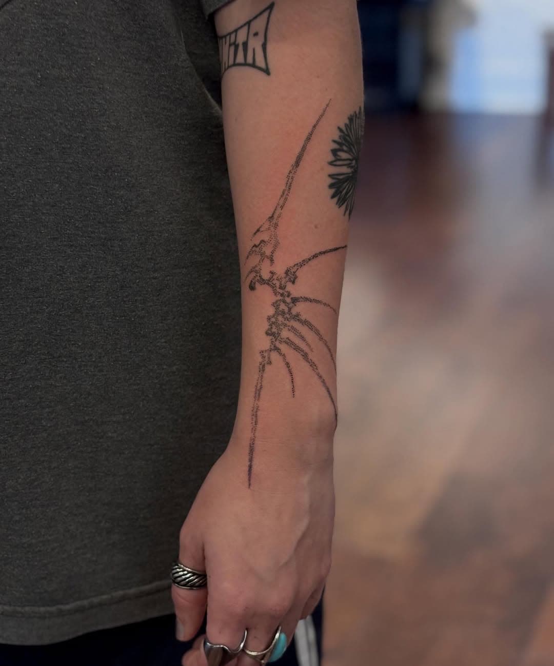 Abstract dotted skeletal form