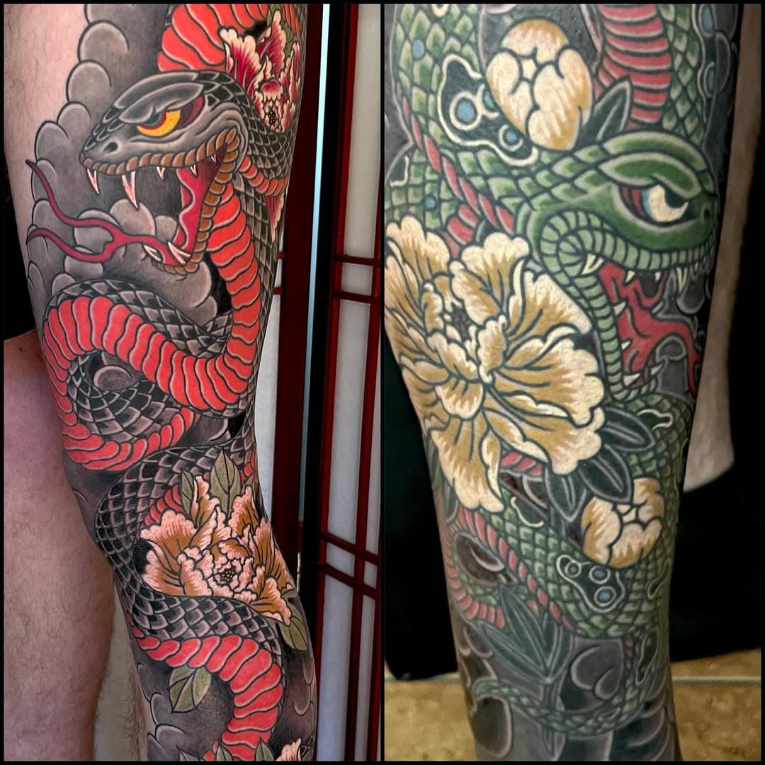 Snakes and Floral Leg Sleeves