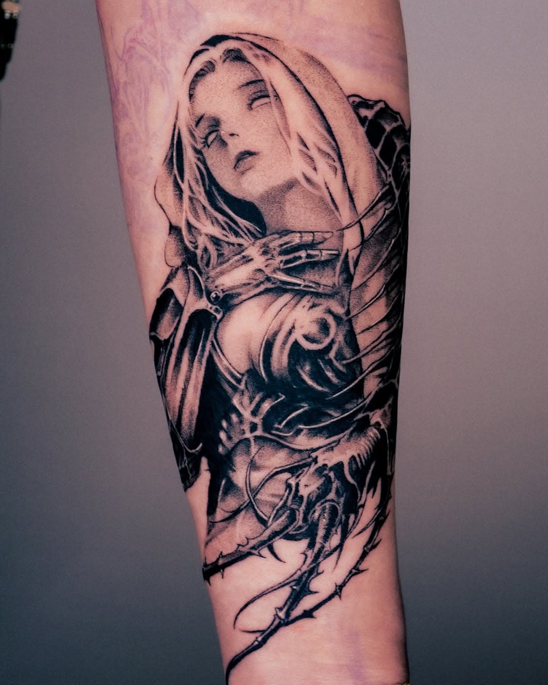 Ethereal Woman with Thorned Armor