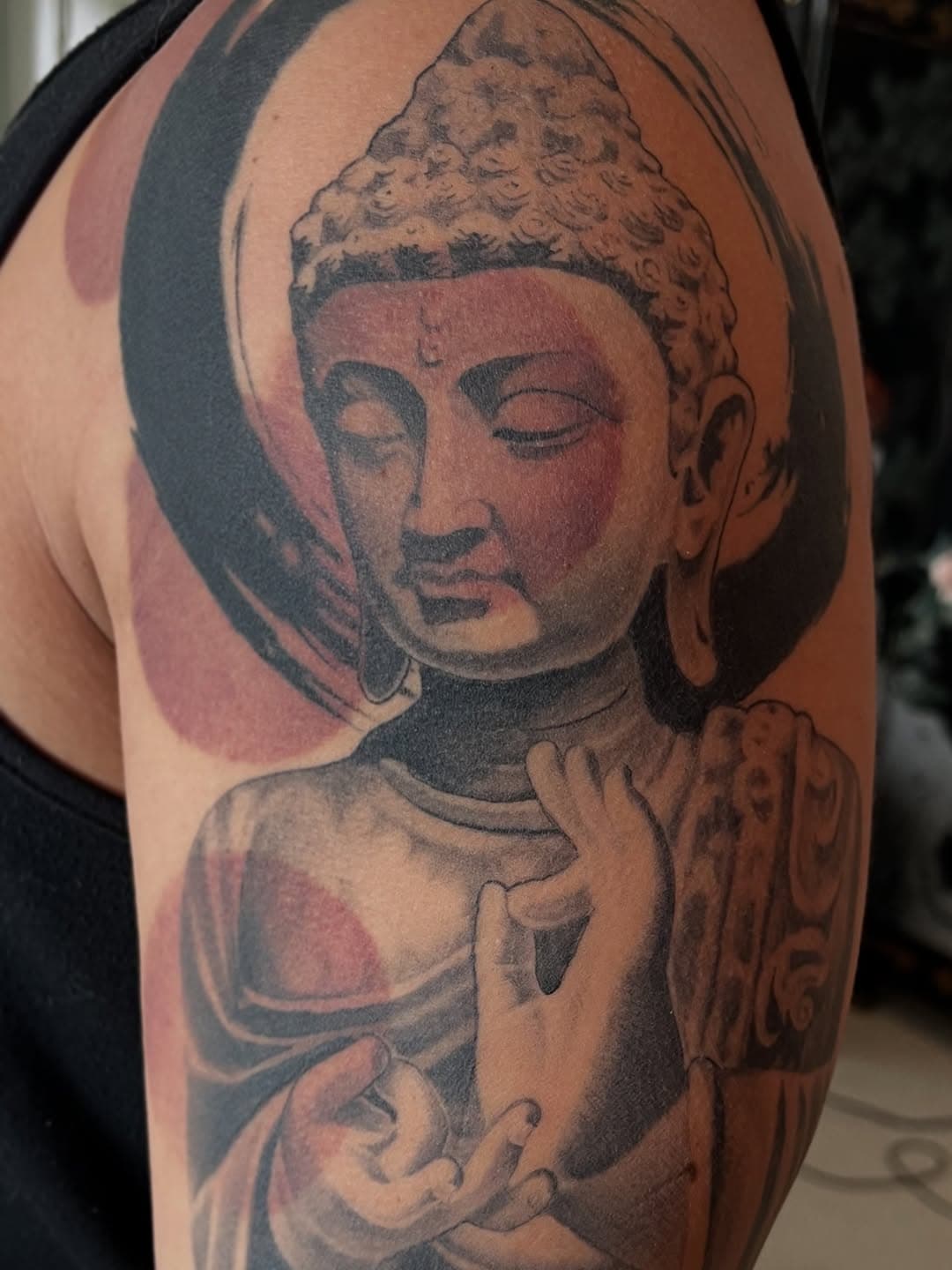 Serene Buddha with Enso Circle