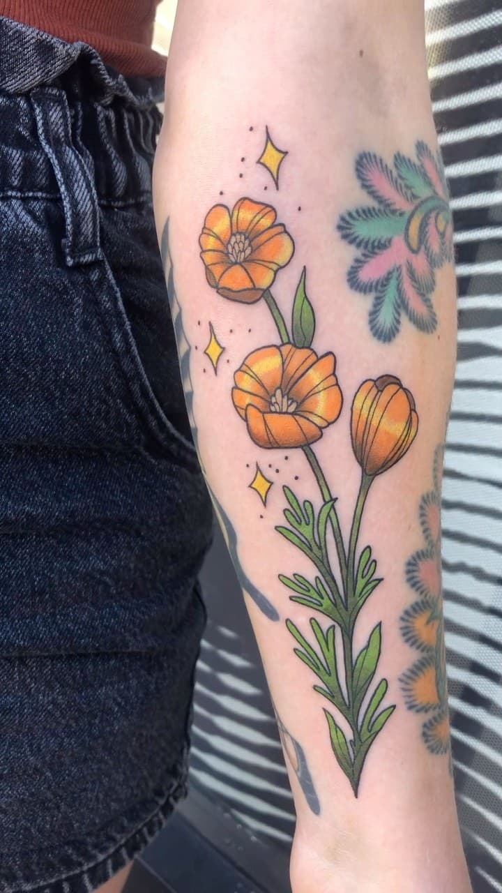 Vibrant orange floral cluster