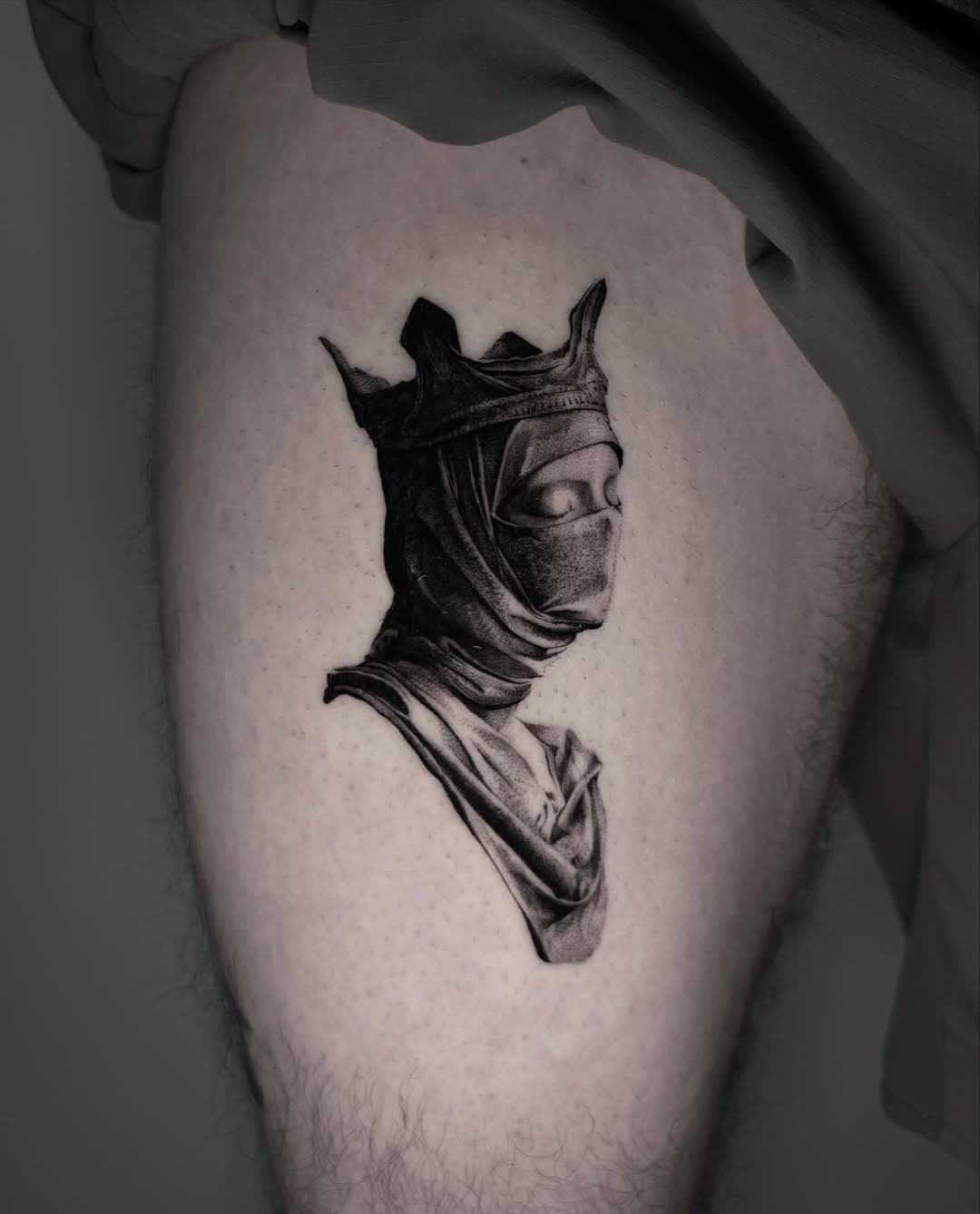 Masked Figure with Crown