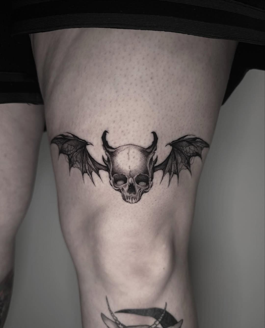 Demonic Skull with Bat Wings
