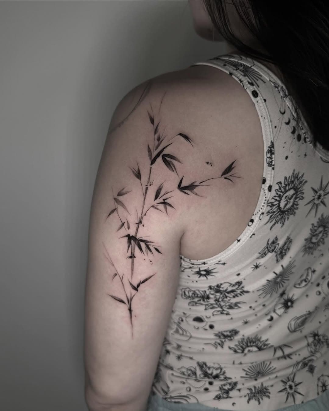 Graceful bamboo stalk