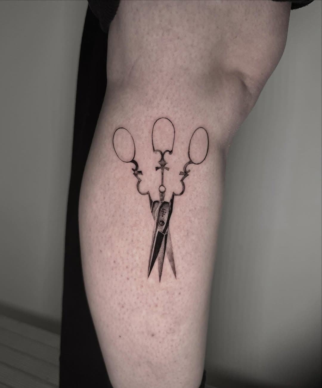 Ornate Scissors with Triple Handles