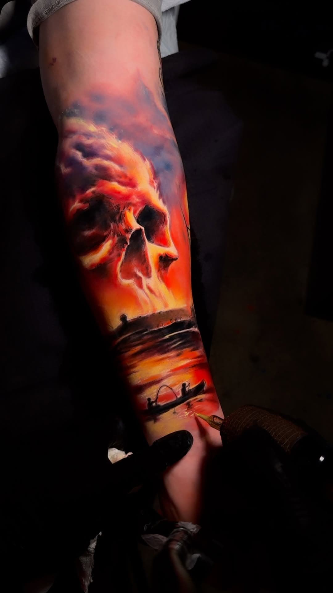 Fiery Skull and Sunset Canoeing
