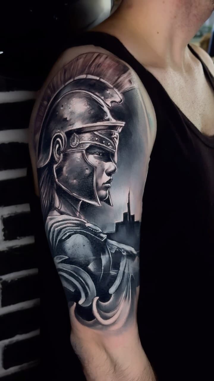 Armored warrior bust