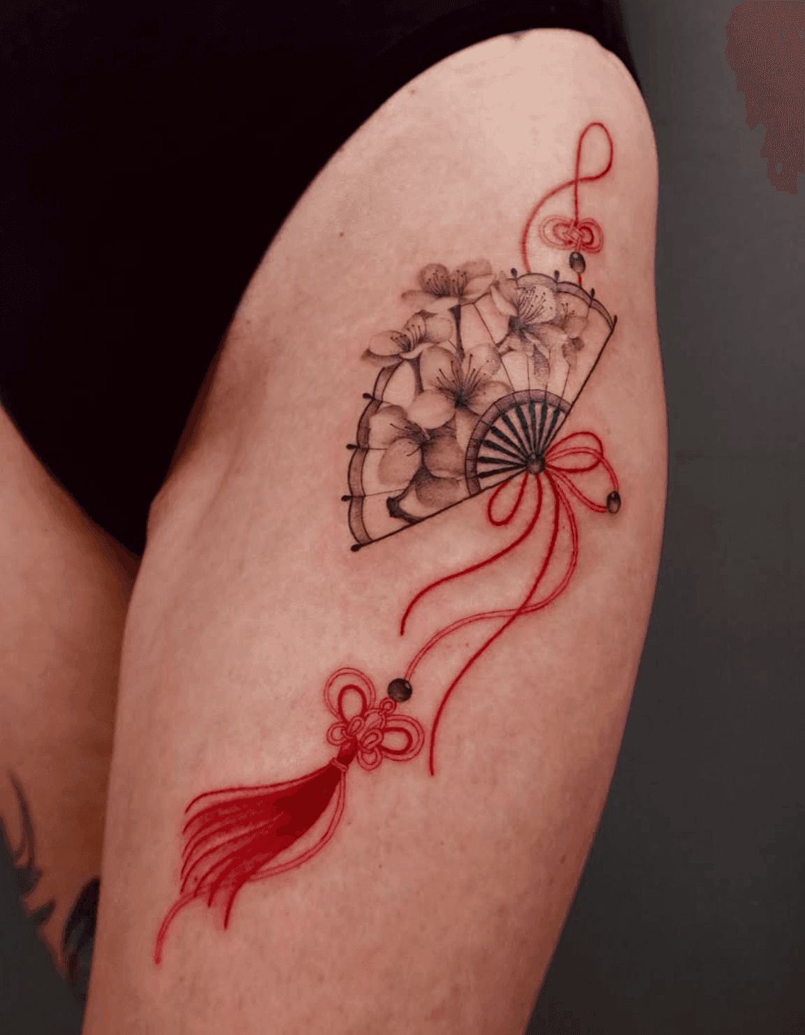 Ornamental Fan and Blossoms
