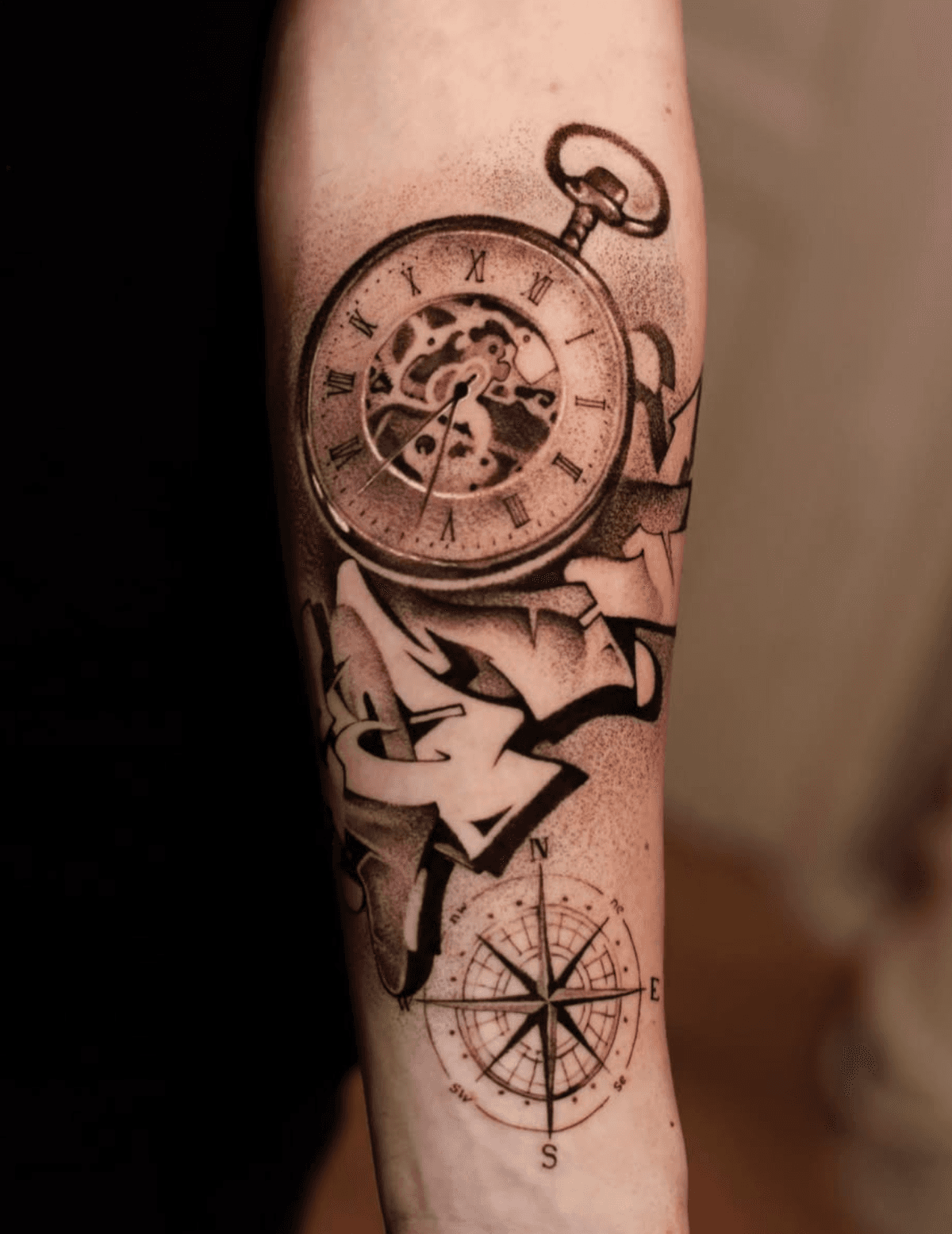 Vintage Pocket Watch with Compass