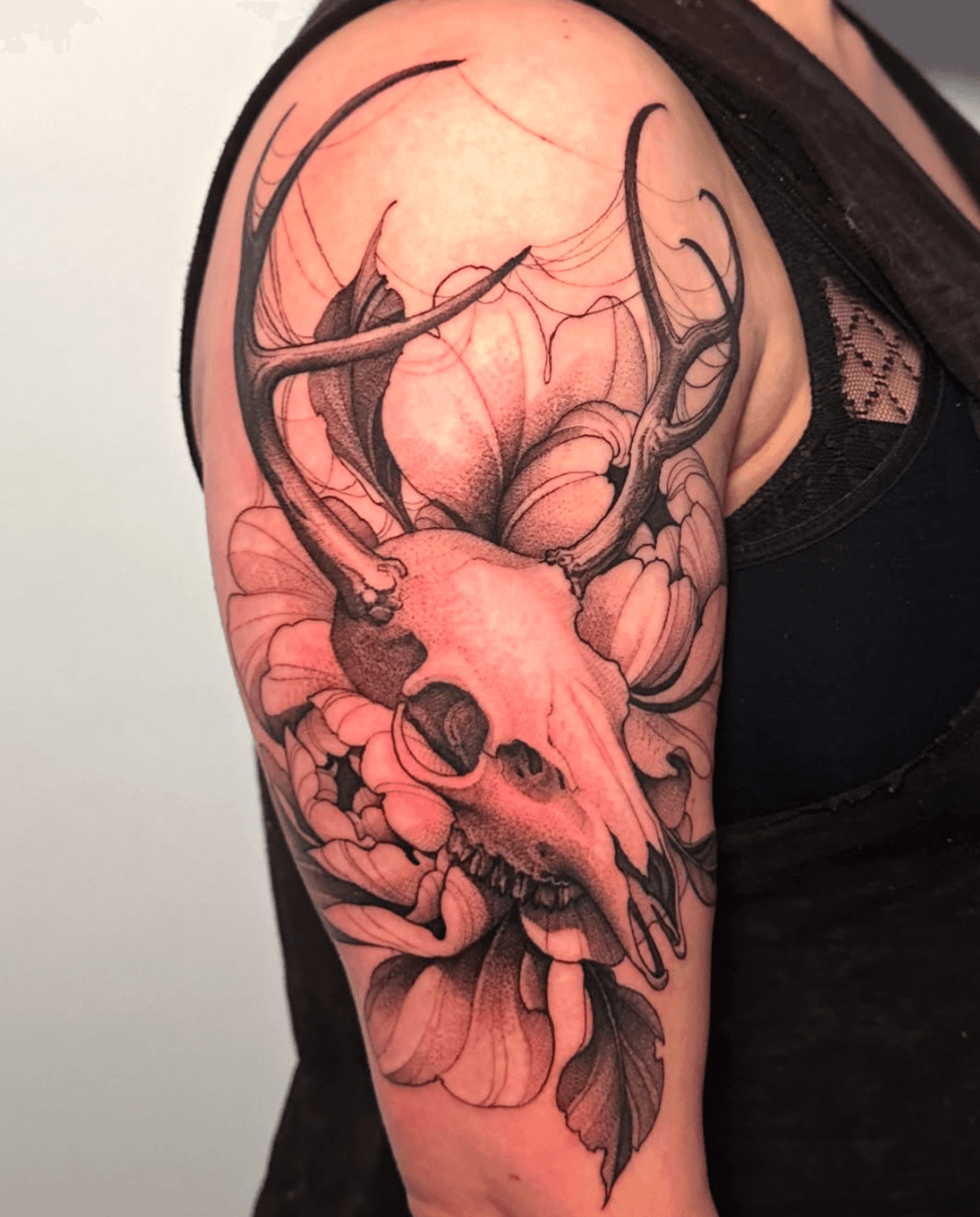 Skull with Floral Elements