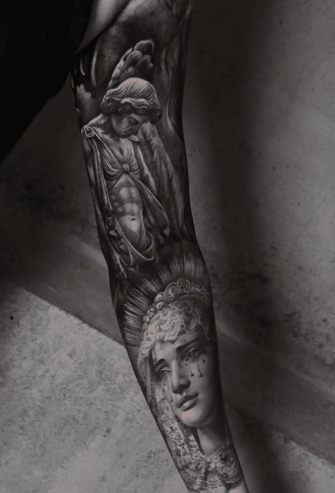 Angelic Figures and Emotive Face