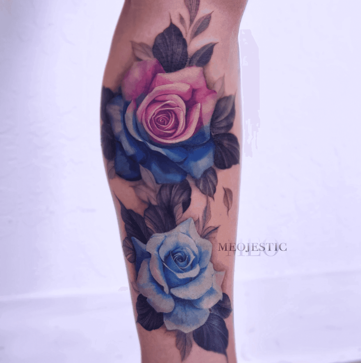 Dreamy Pink and Blue Roses