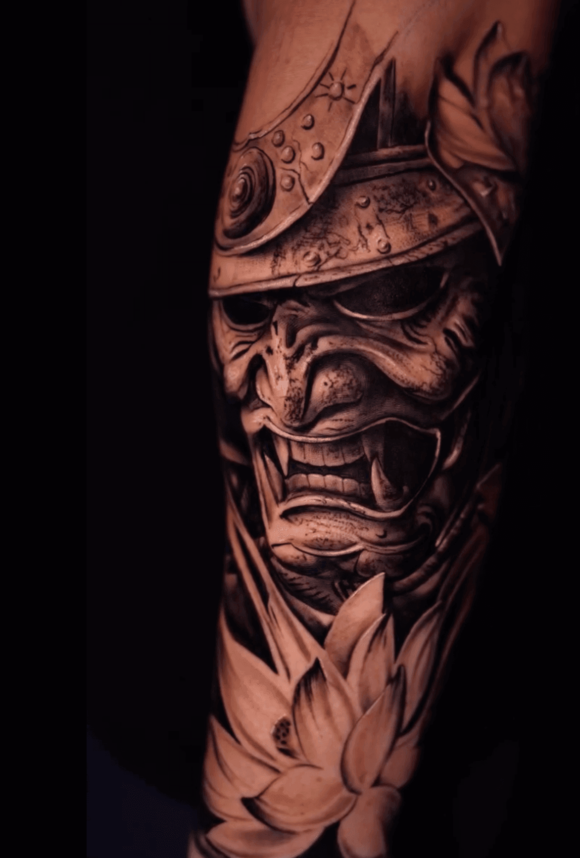 Samurai Mask with Lotus