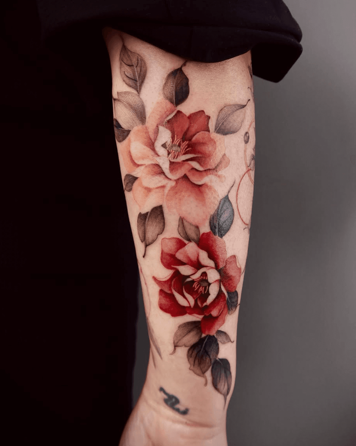 Dual Red and Peach Blooms