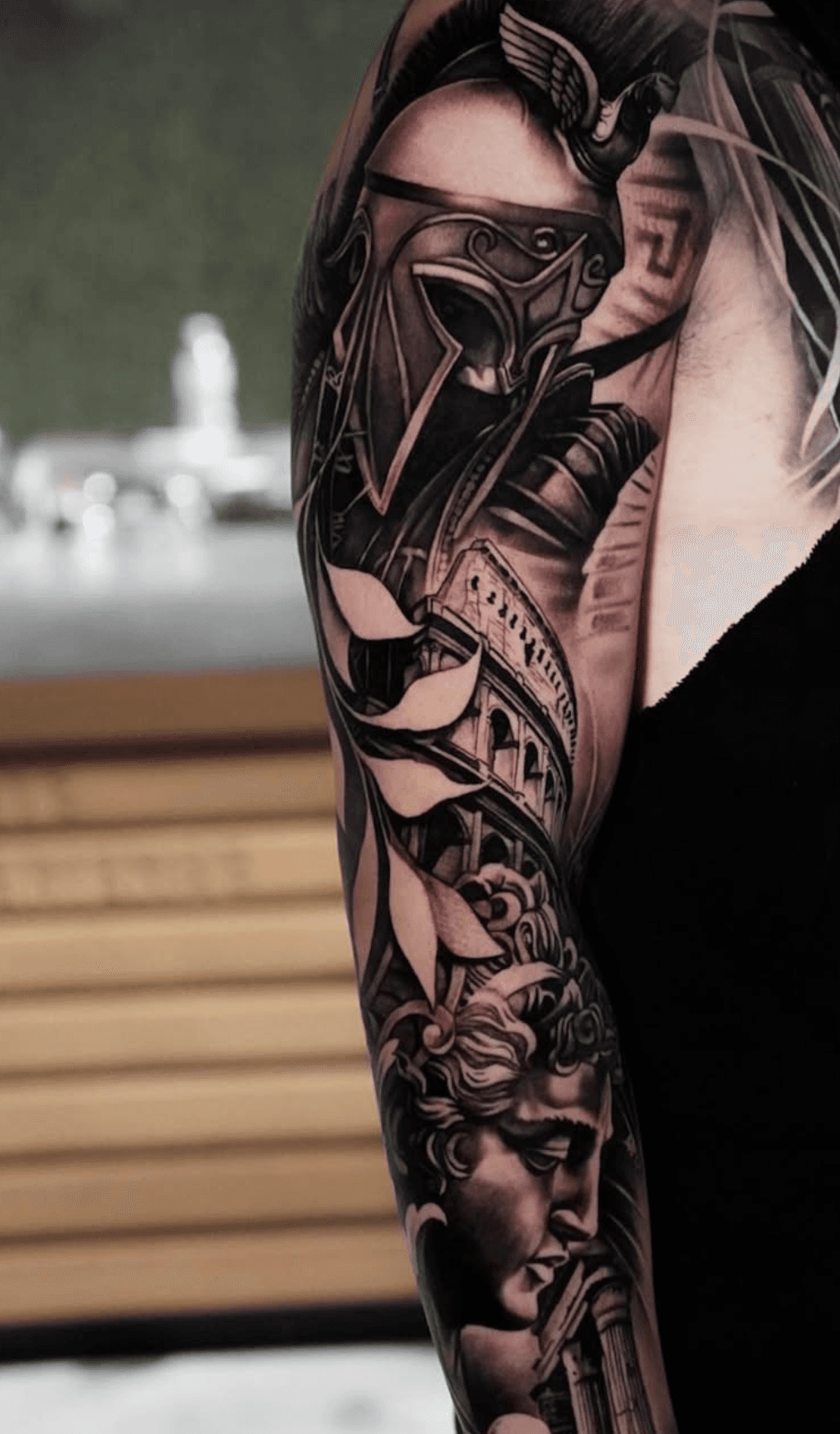 Roman Warrior and Ruins