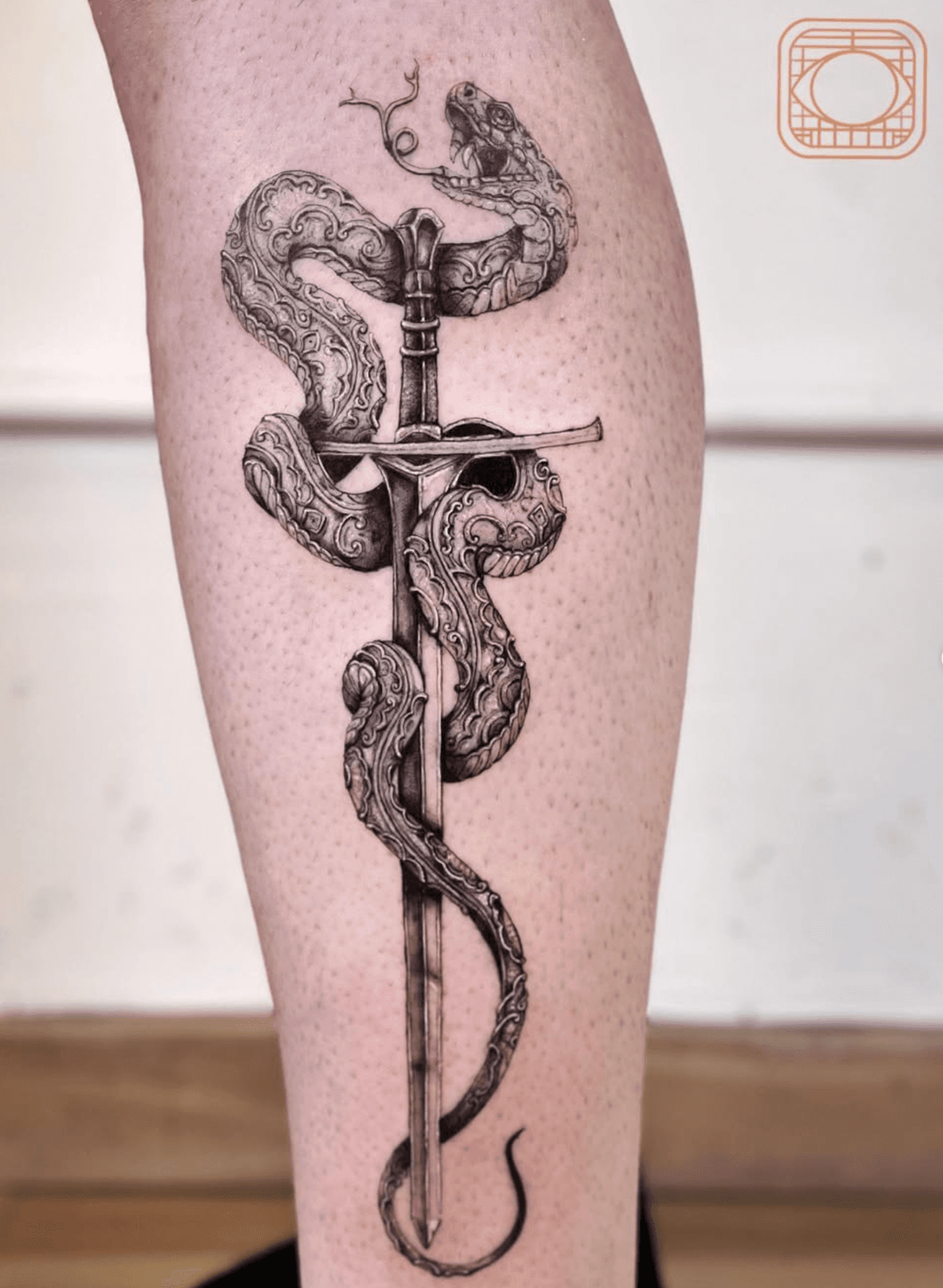 Snake Coiling Around a Sword