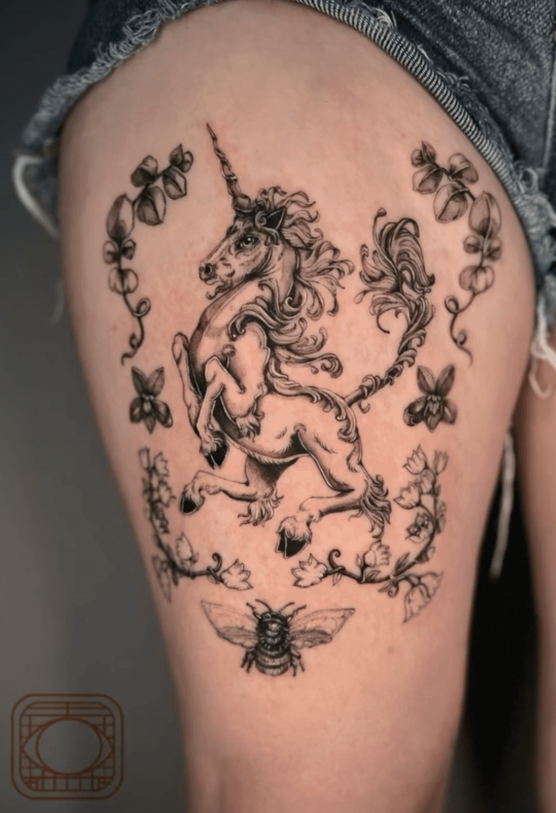 Majestic Unicorn with Floral Accents