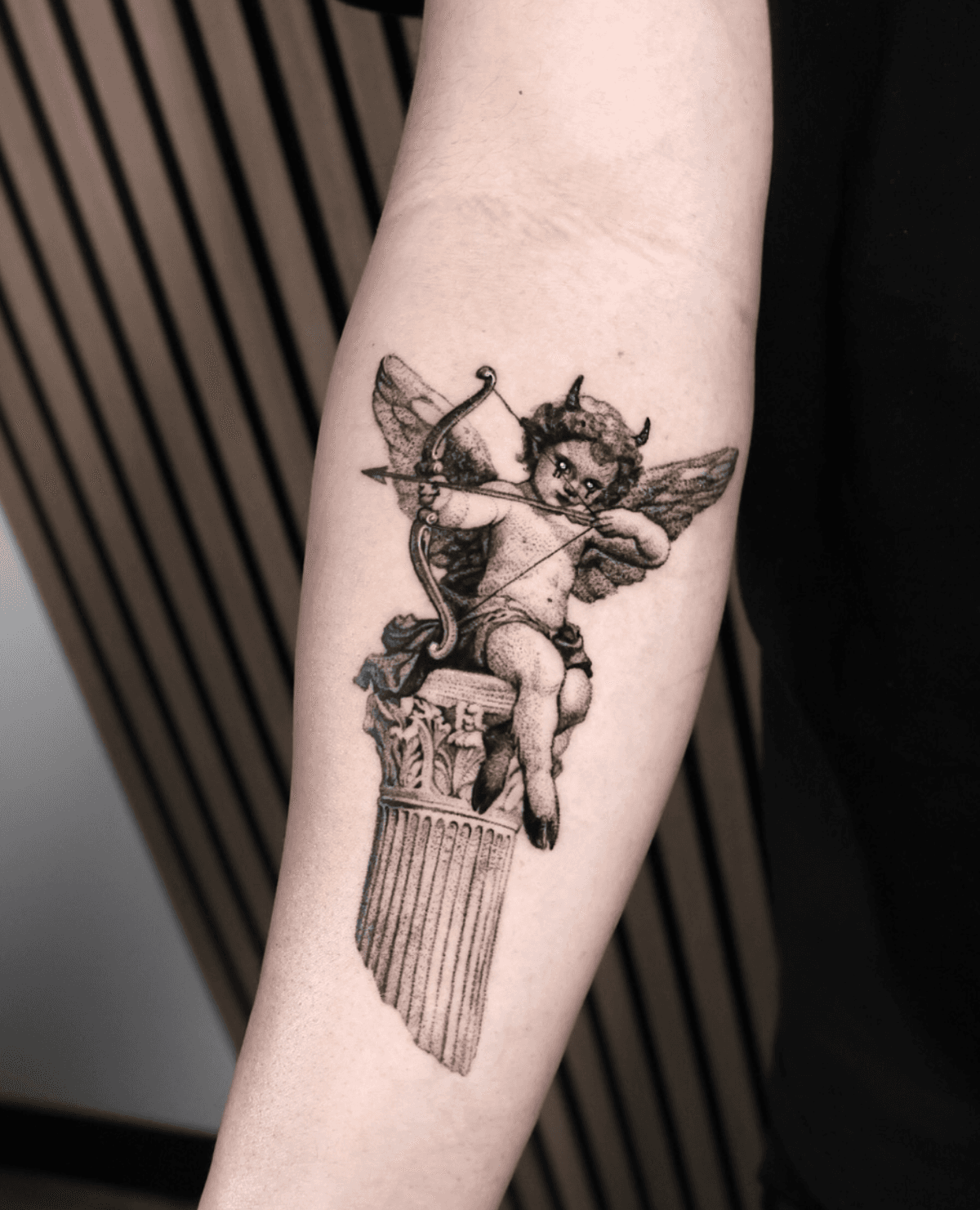 Cherubic Archer on a Column