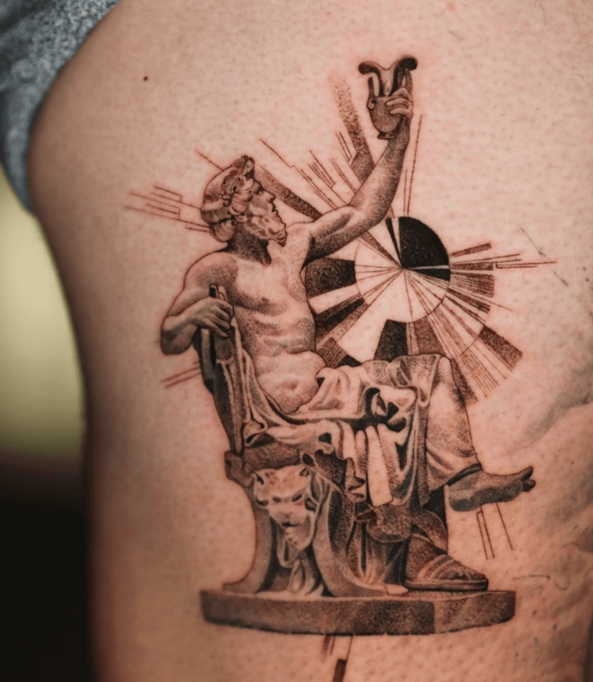 Classical figure with cosmic elements