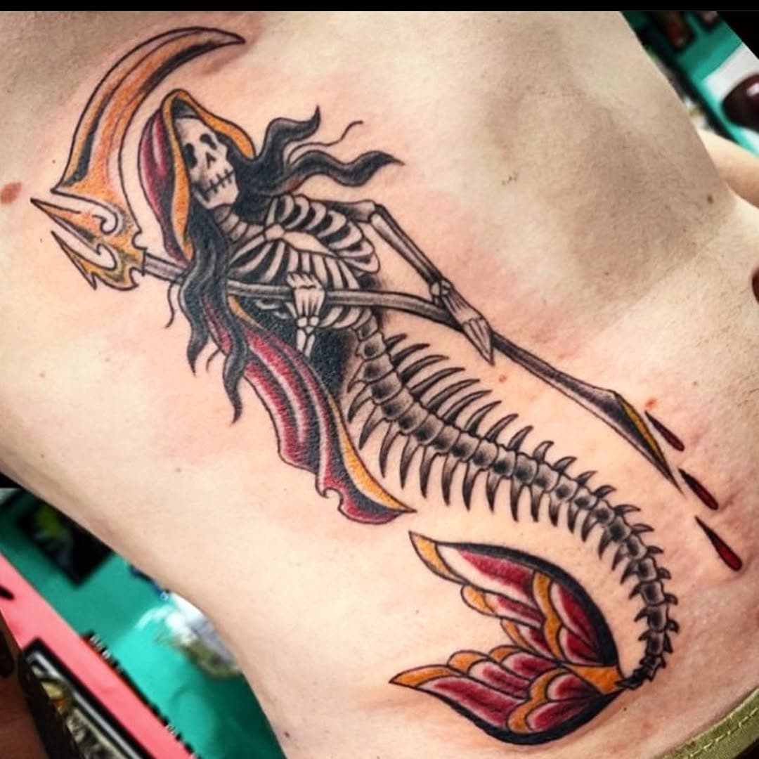 Skeleton Mermaid with Scythe