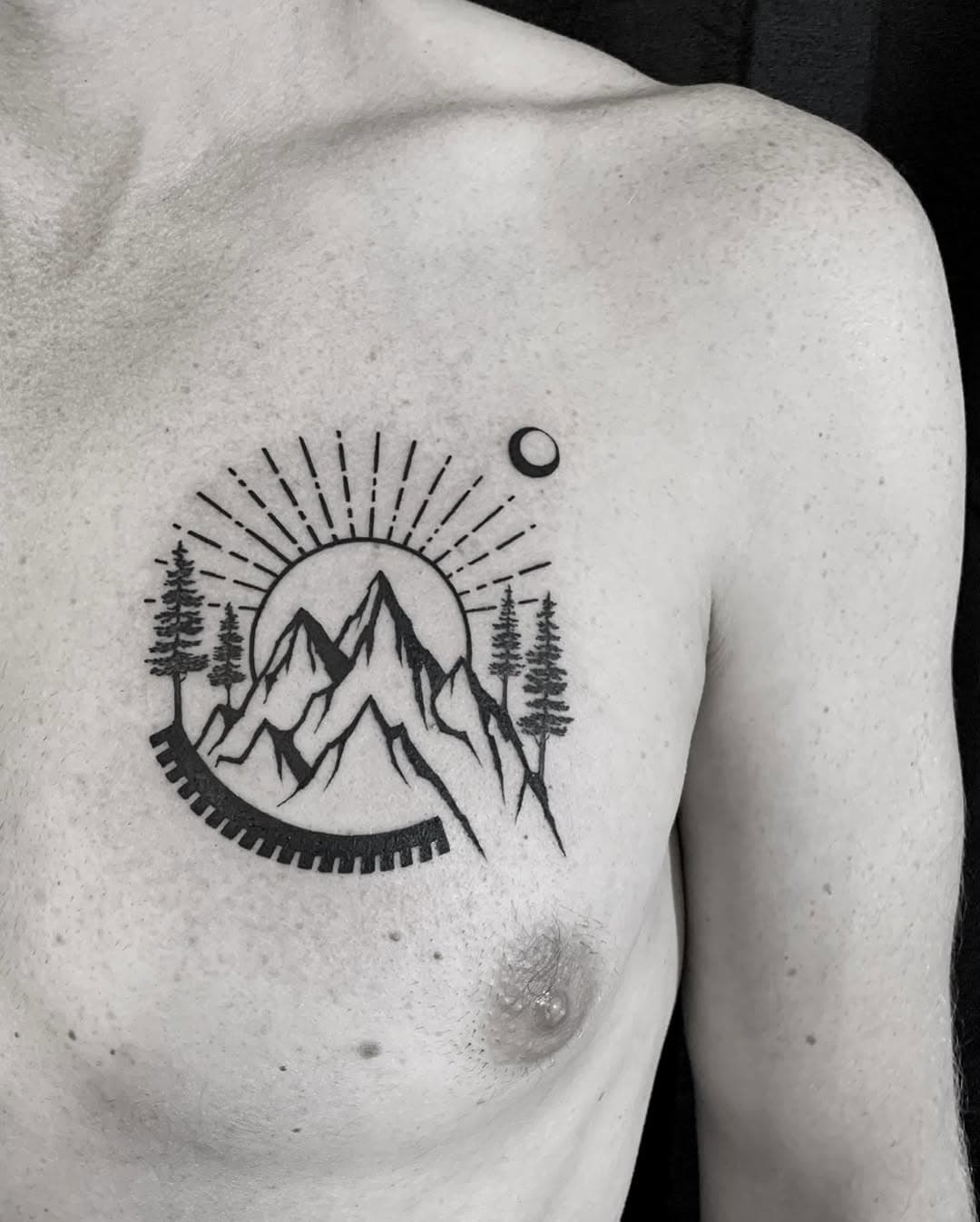 Mountain and forest panorama