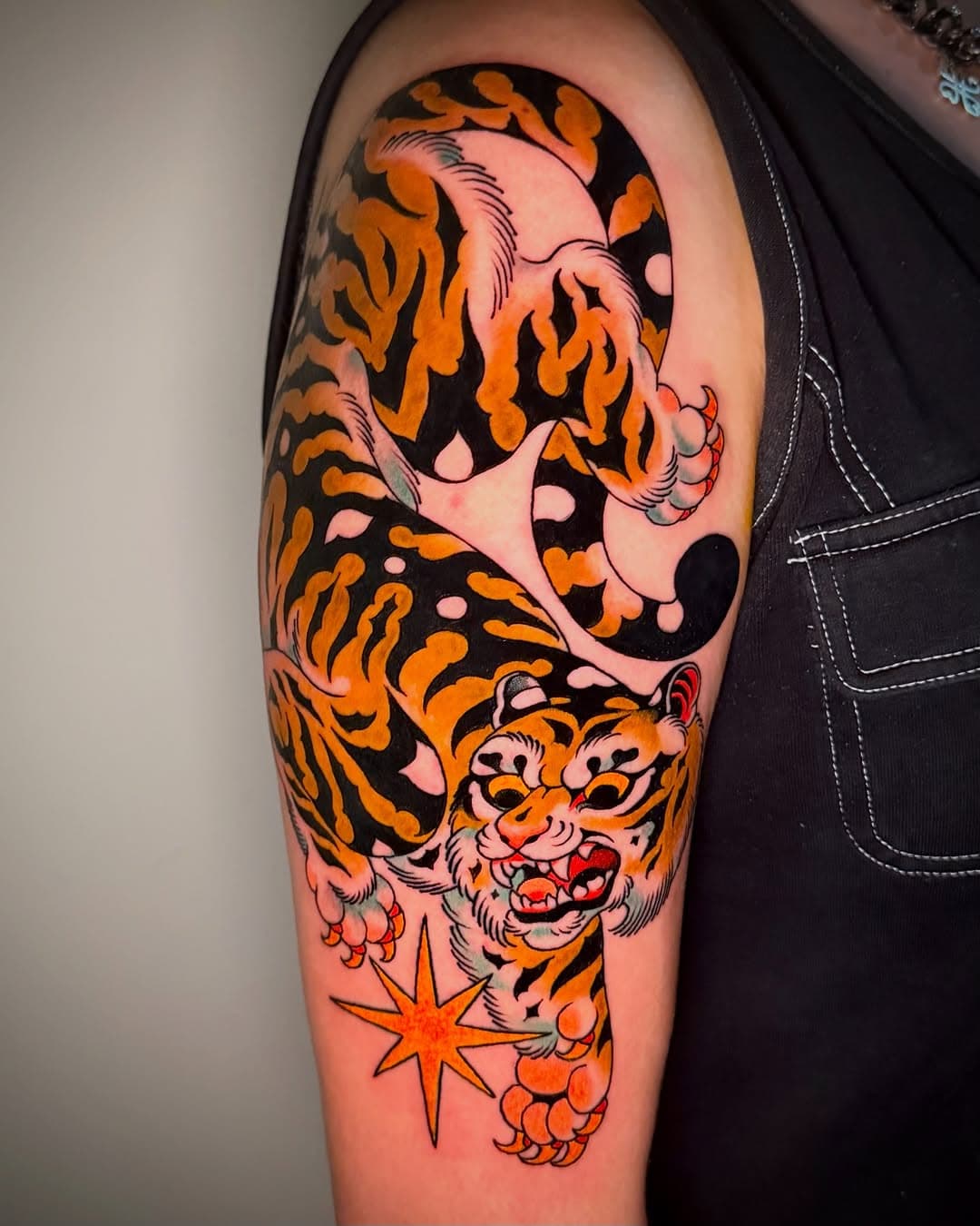 Vibrant Tiger with Star