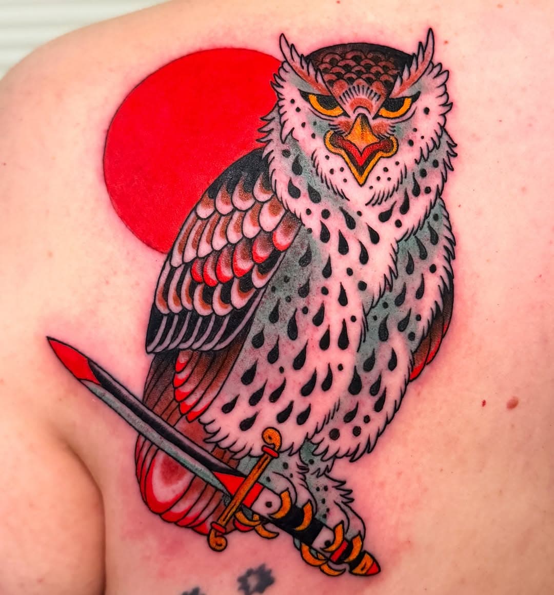 Fierce Owl with Sword