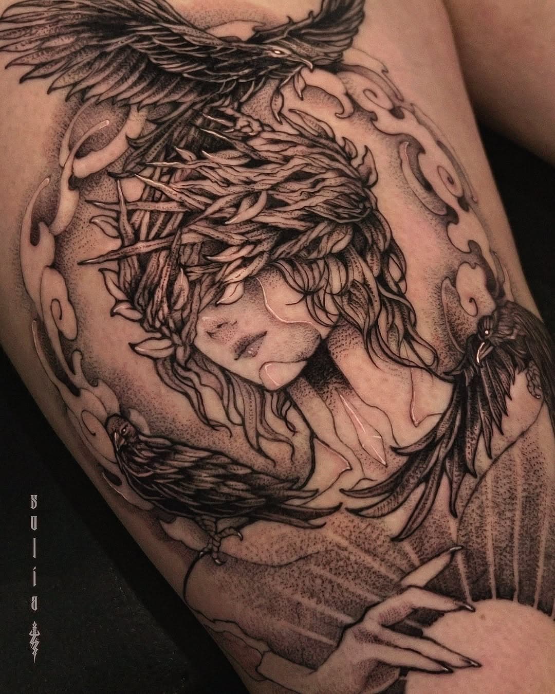 Mystic Woman with Avian Companions