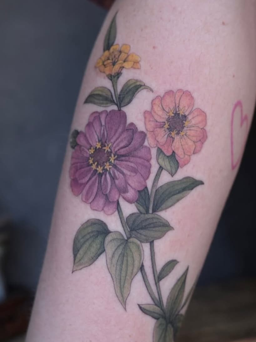 Vibrant Zinnia Floral Arrangement