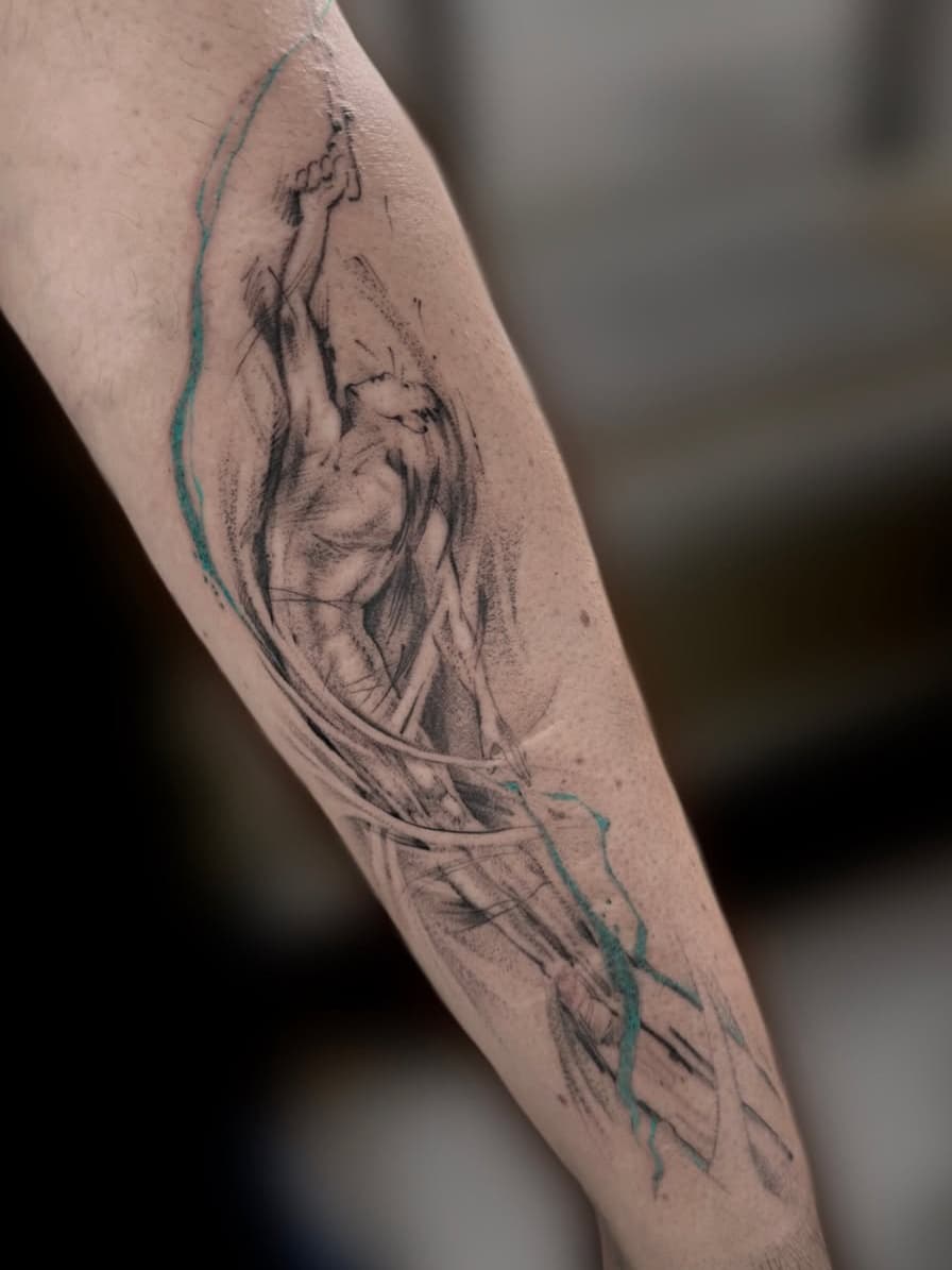 Dynamic figure reaching up