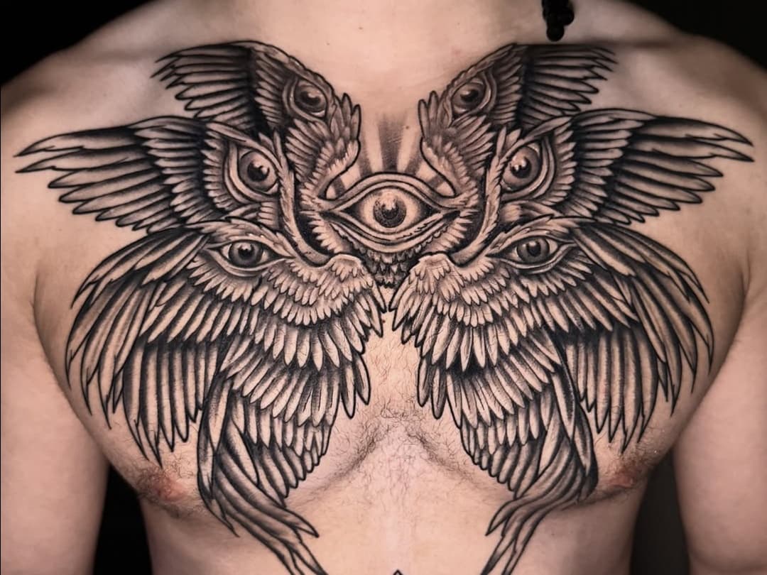 Ophanim angel chest piece