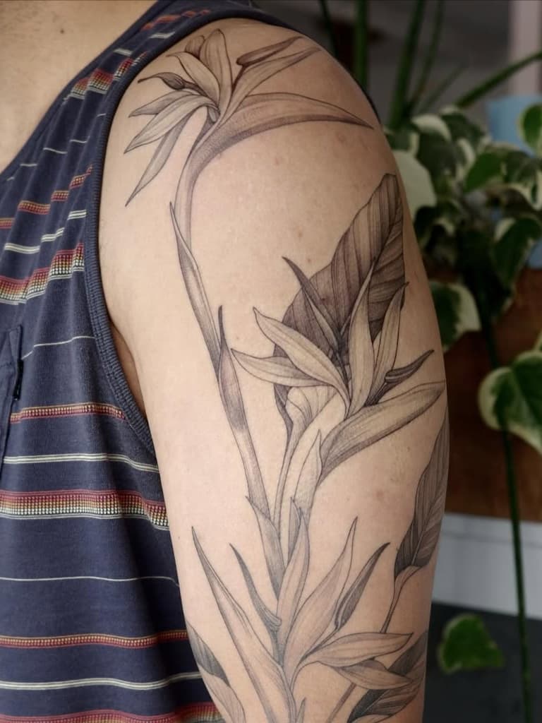Bird of Paradise Floral Arm Piece