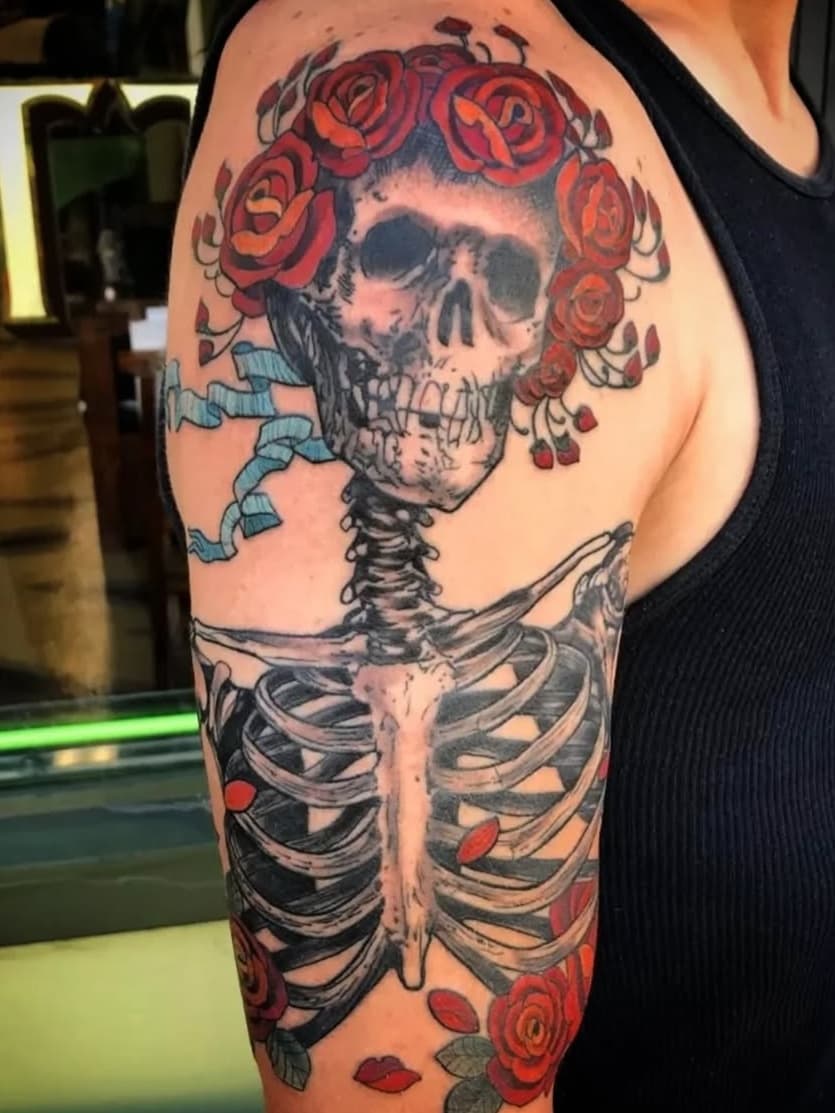 Skeleton with Roses