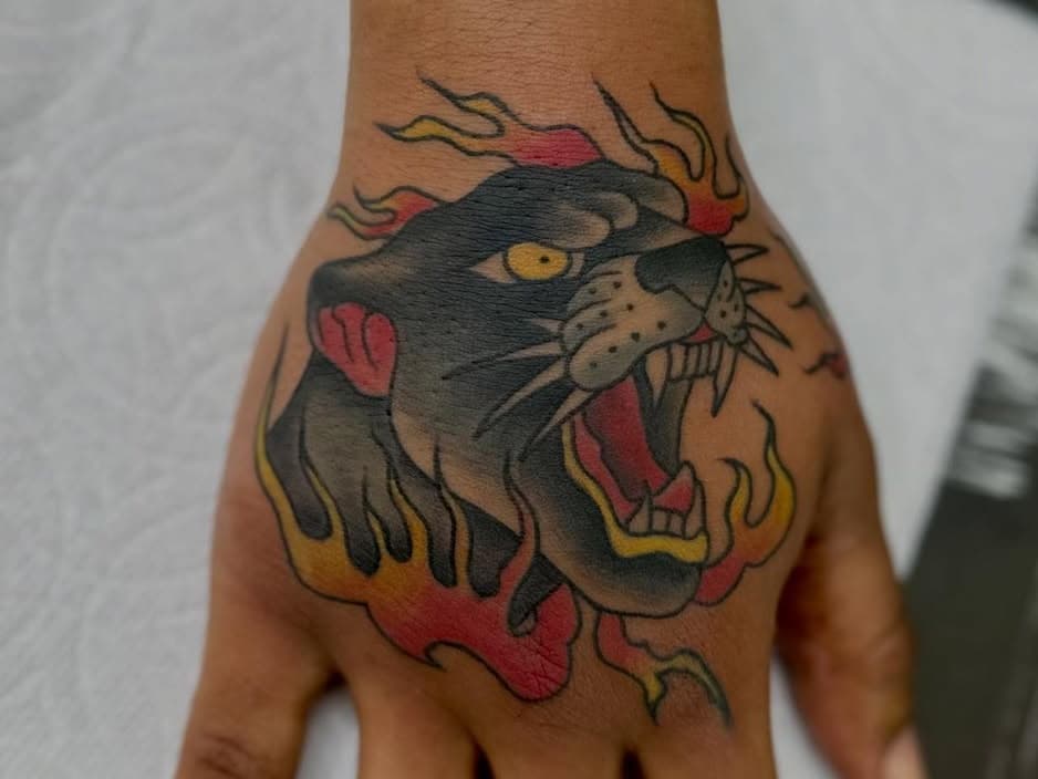 Flaming Panther Head