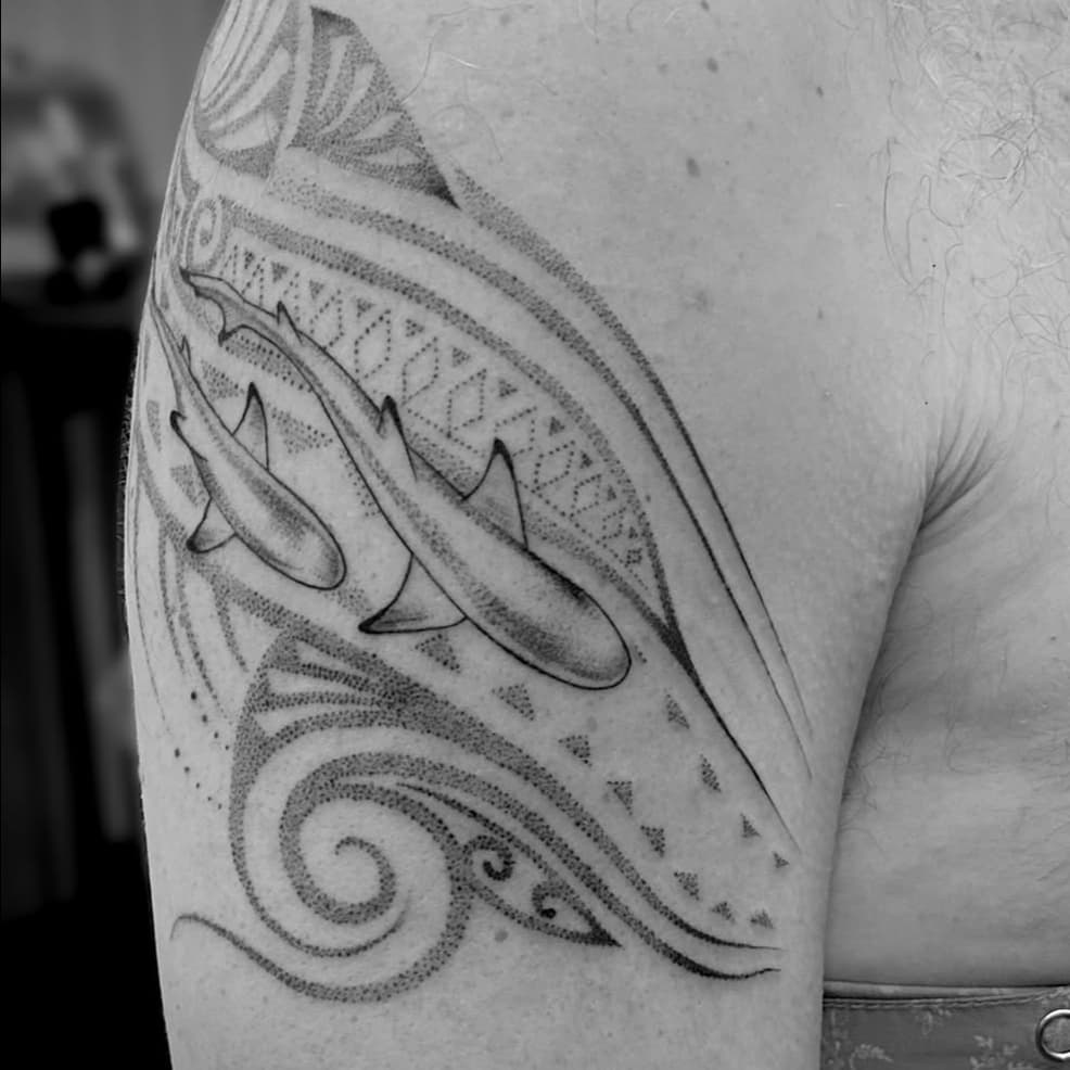 Oceanic marine life on skin