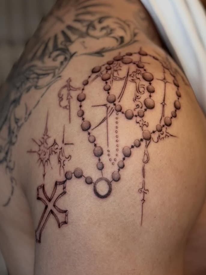 Ornate rosary and cross
